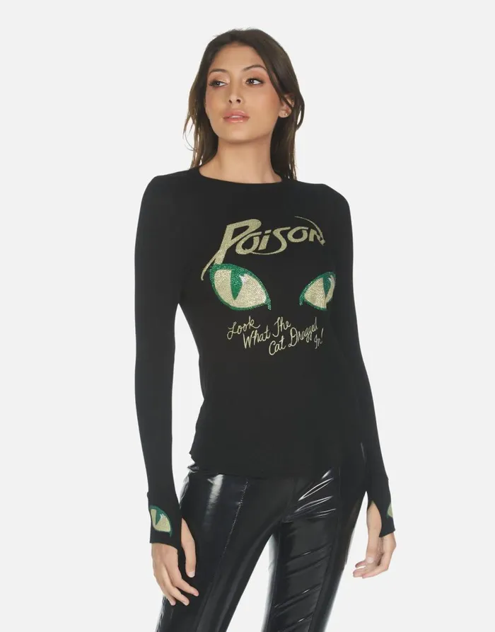 Women039s McKinley X Crystal Poison Black Lauren Moshi Long Sleeve