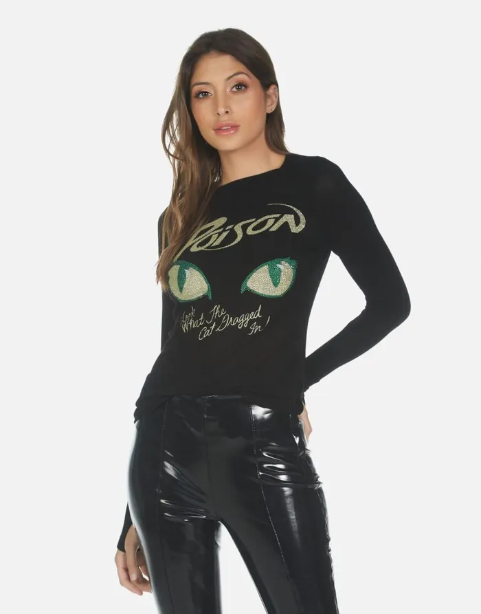 Women039s McKinley X Crystal Poison Black Lauren Moshi Long Sleeve
