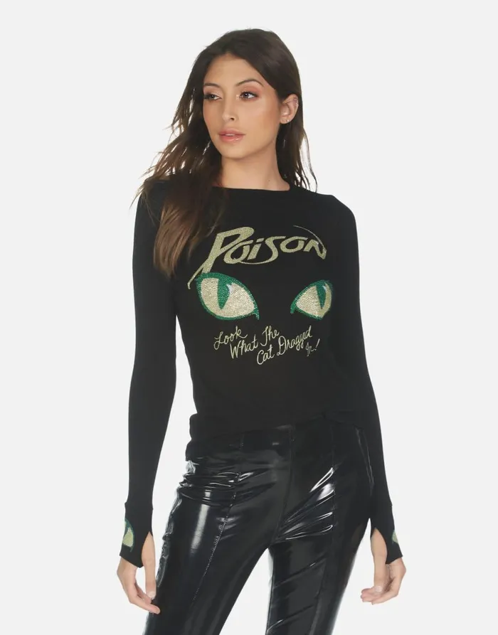 Women039s McKinley X Crystal Poison Black Lauren Moshi Long Sleeve