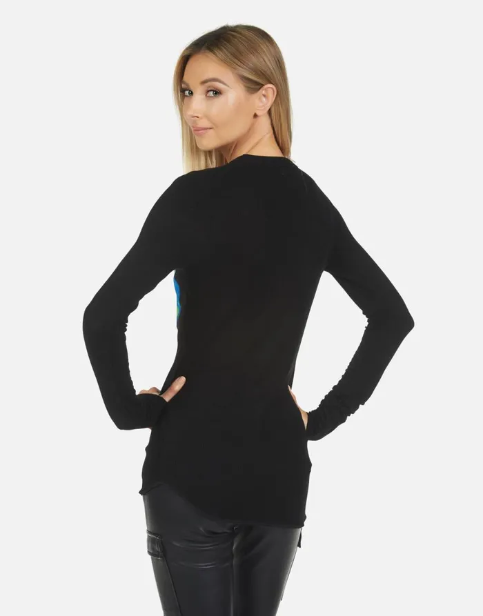 Women039s McKinley X World Peace Lips Black Lauren Moshi Long Sleeve