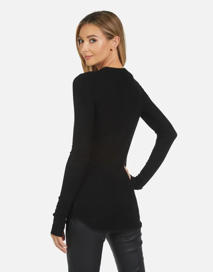 Women039s McKinley X World Peace Lips Black Lauren Moshi Long Sleeve