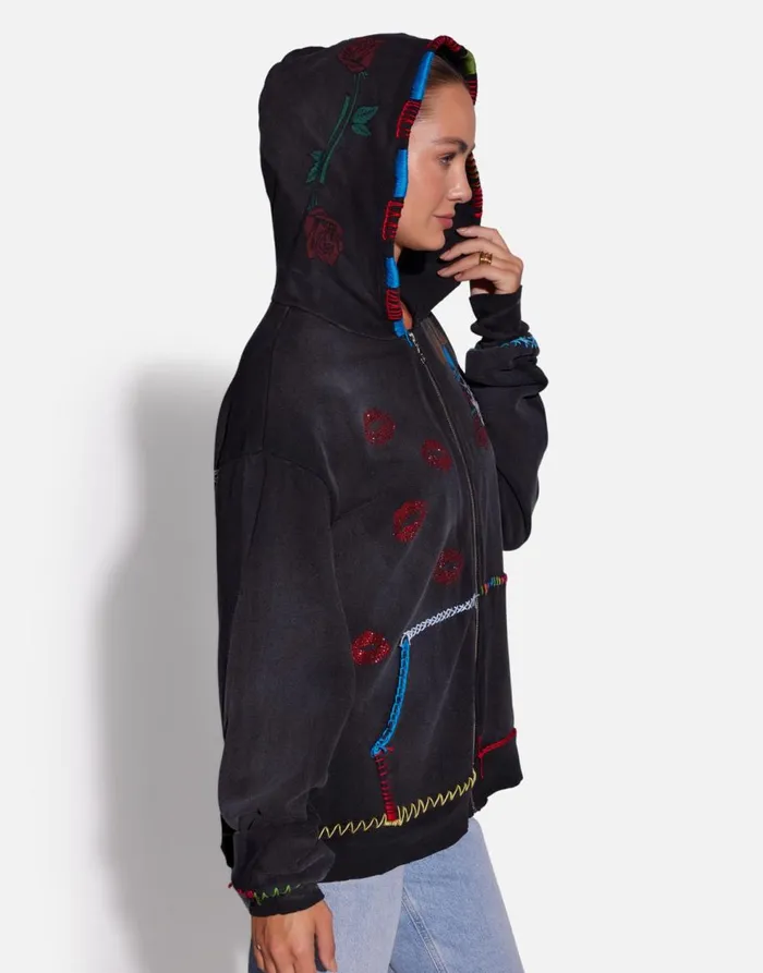 Women039s Moira X Guns N039 Roses Skull Black Haze Lauren Moshi Hoodies