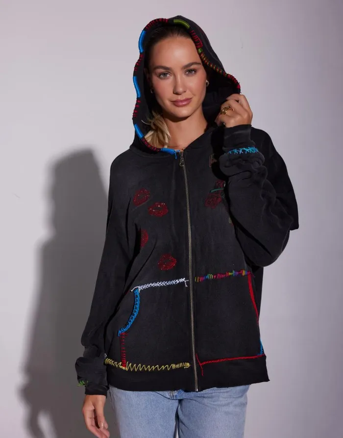 Women039s Moira X Guns N039 Roses Skull Black Haze Lauren Moshi Hoodies