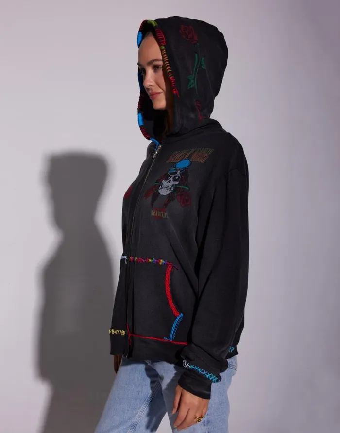 Women039s Moira X Guns N039 Roses Skull Black Haze Lauren Moshi Hoodies