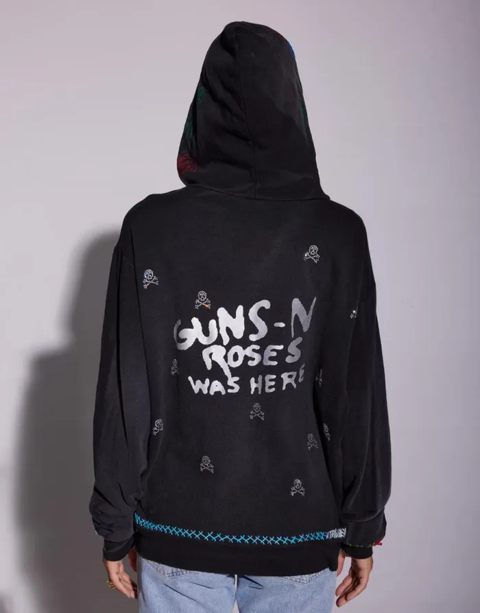 Women039s Moira X Guns N039 Roses Skull Black Haze Lauren Moshi Hoodies