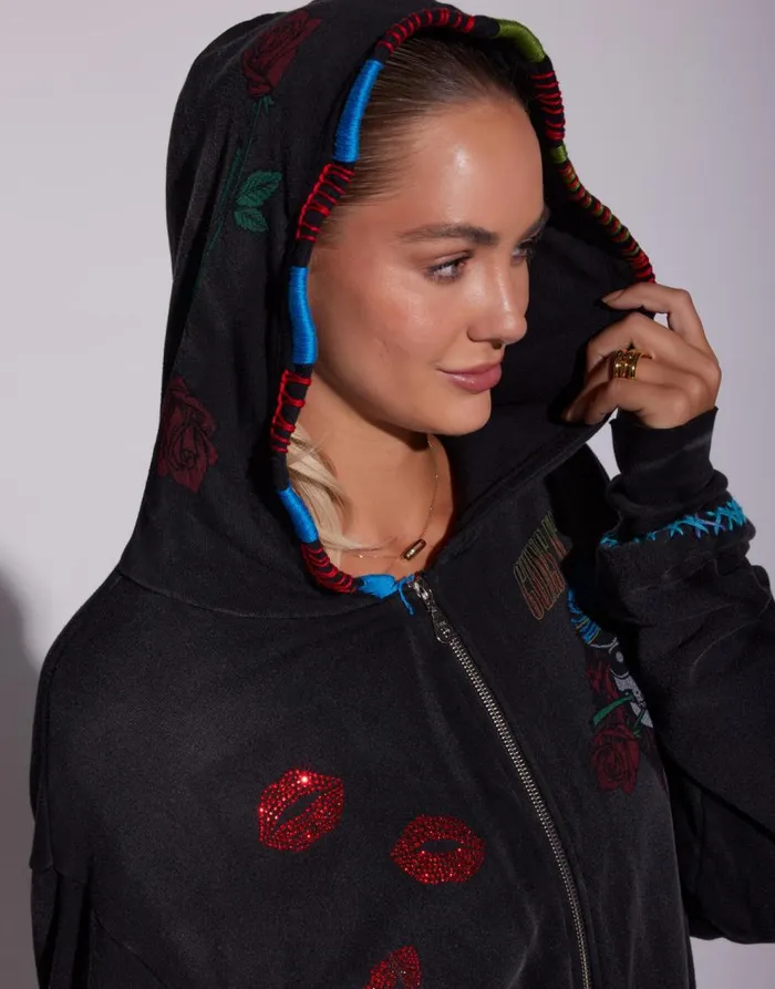 Women039s Moira X Guns N039 Roses Skull Black Haze Lauren Moshi Hoodies