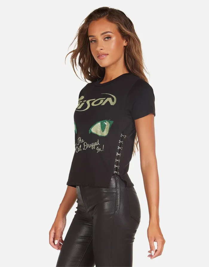 Women039s Oriana X Crystal Poison Black Lauren Moshi Short Sleeve