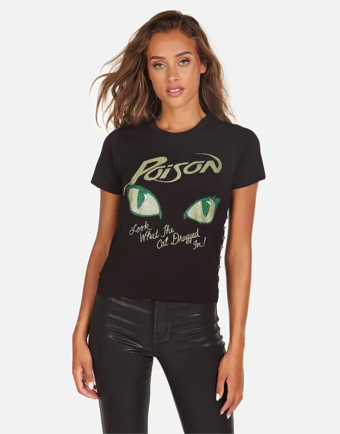 Women039s Oriana X Crystal Poison Black Lauren Moshi Short Sleeve