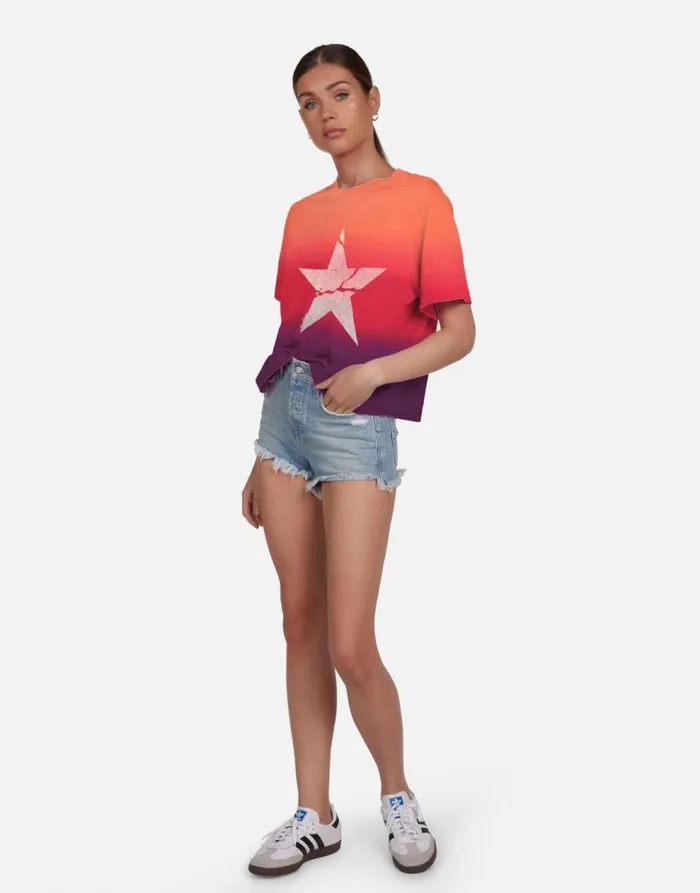 Women039s Rue Cracked Star Malibu Skies Lauren Moshi Short Sleeve