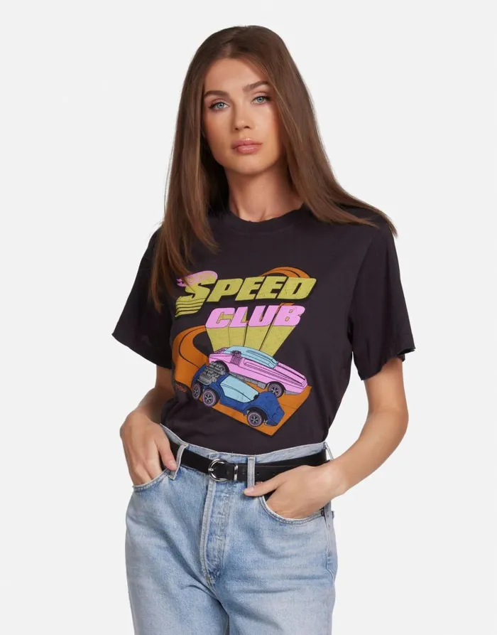 Women039s Rue Hot Wheels Speed Club Onyx Lauren Moshi Short Sleeve