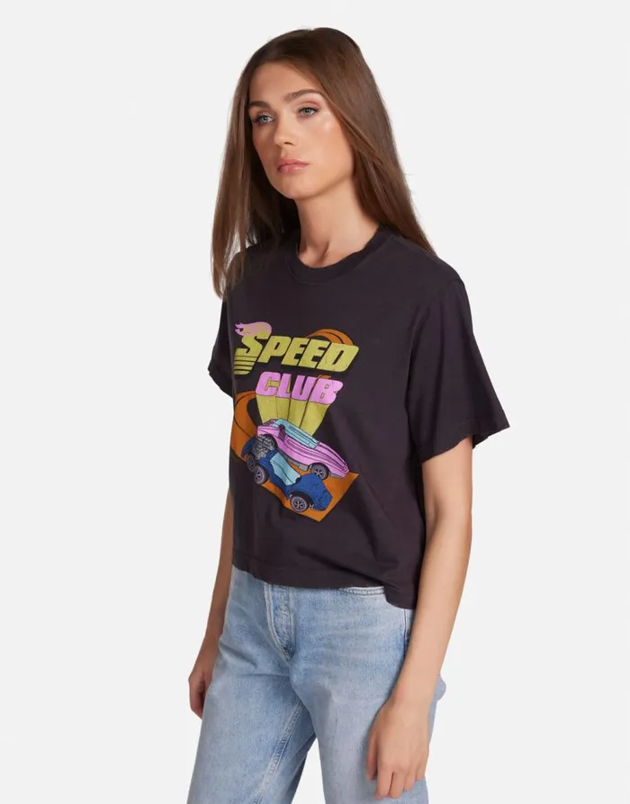 Women039s Rue Hot Wheels Speed Club Onyx Lauren Moshi Short Sleeve