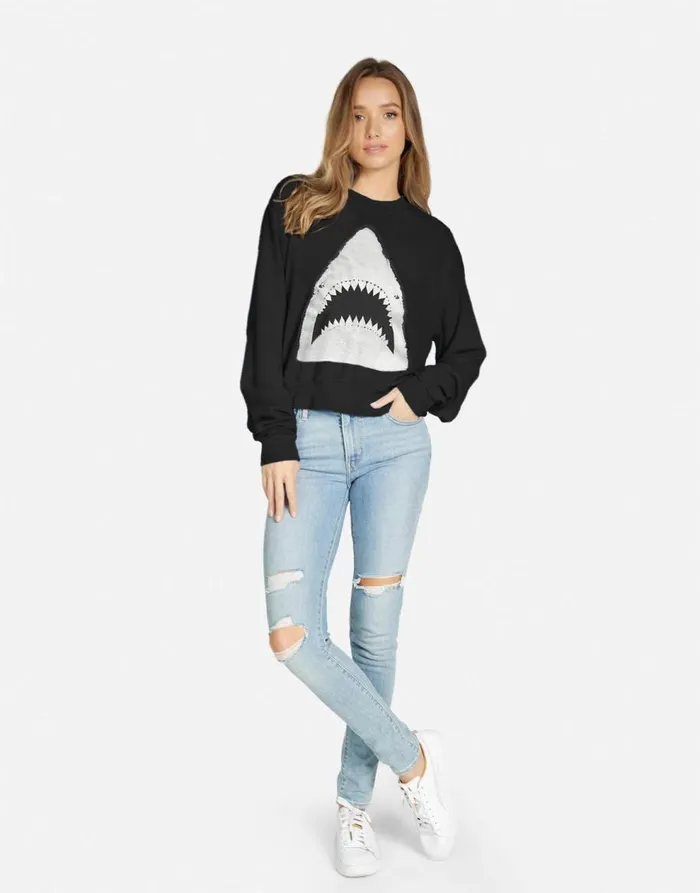 Women039s Spalding X Crystal Shark Black Lauren Moshi Long Sleeve