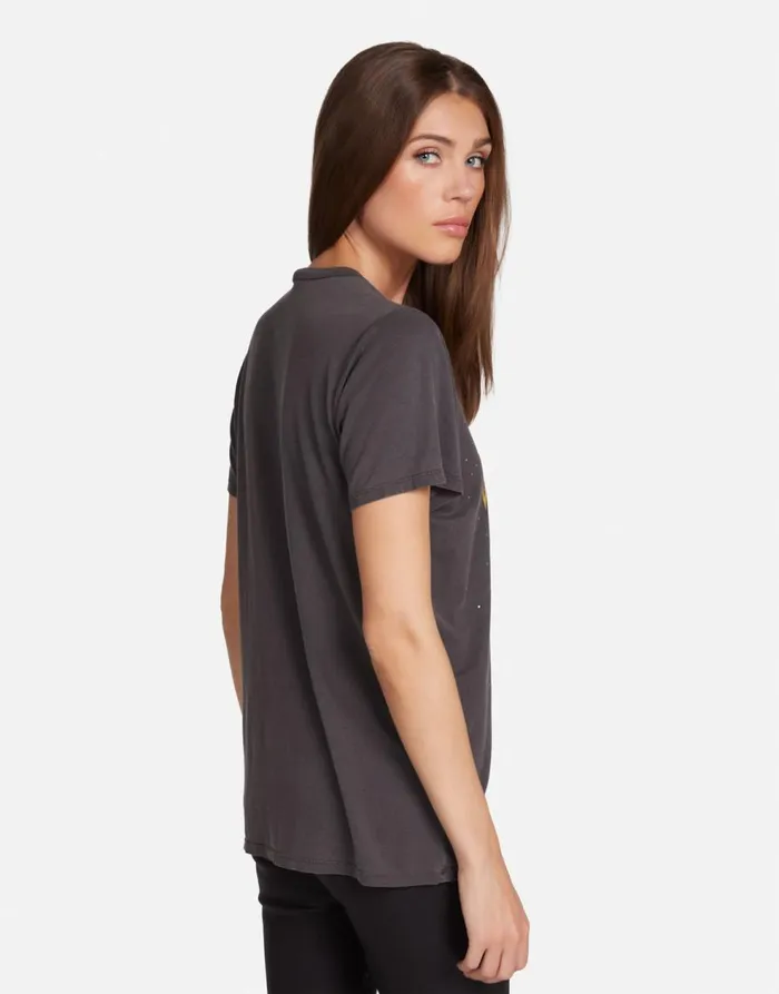 Women039s Wolf Def Leppard Truck W Crystals Pigment Black Lauren Moshi Short Sleeve