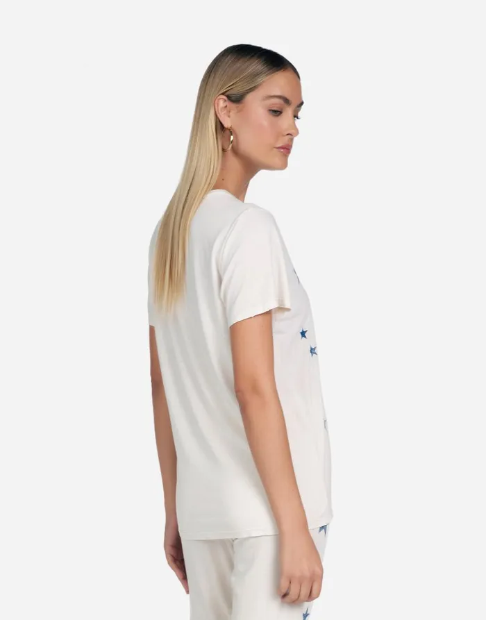 Women039s Wolf Vintage Stars Ivory Ombre Lauren Moshi Short Sleeve