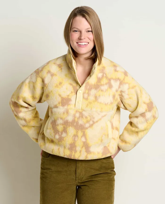 Women8217s Campo Fleece Pullover Barley Tie Dye Print Women8217s Jackets and Layers ToadandCo