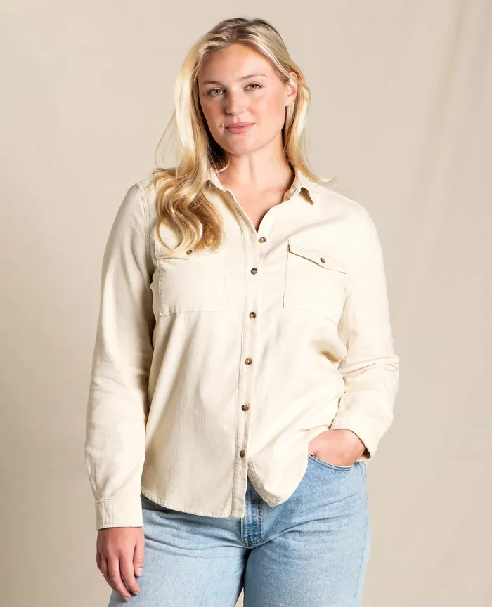 Women8217s Scouter Cord Long Sleeve Shirt Almond Tops and TShirts ToadandCo Women8217s