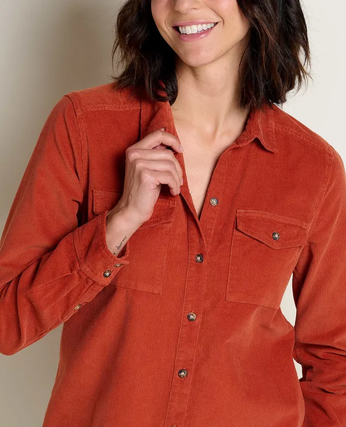 Women8217s Scouter Cord Long Sleeve Shirt Cinnamon Women8217s Tops and TShirts ToadandCo