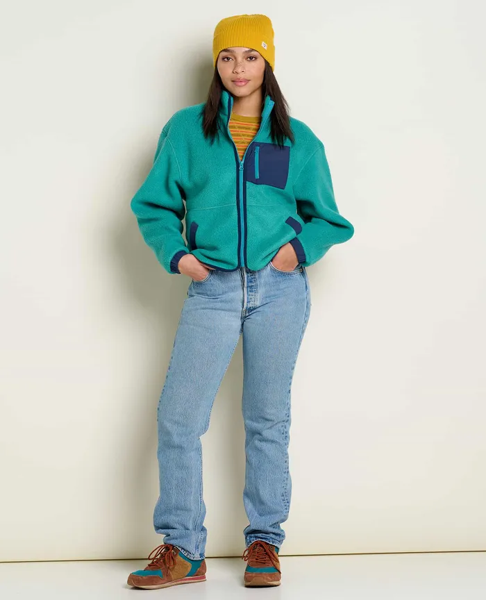 Women8217s Women8217s Campo Fleece Jacket Cyan Jackets and Layers ToadandCo