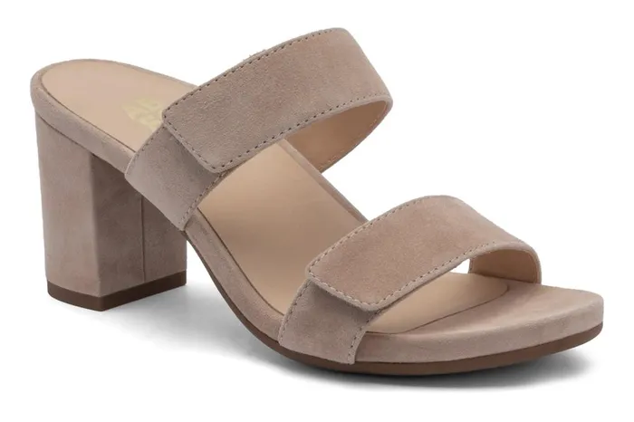 Women ABEO Footwear Dress Tempo Slide Cuban Sand Suede