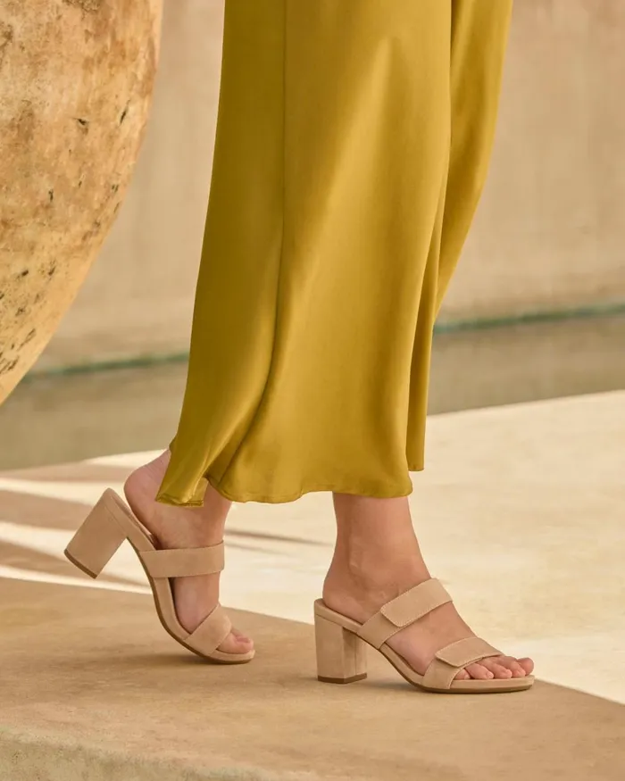 Women ABEO Footwear Dress Tempo Slide Cuban Sand Suede Women ABEO Footwear Dress Tempo Slide Cuban Sand Suede