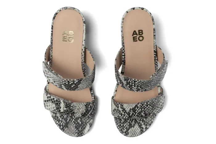 Women ABEO Footwear Dress Tempo Slide Snake Print Leather Women ABEO Footwear Dress Tempo Slide Snake Print Leather