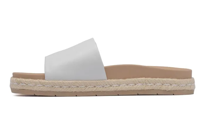 Women ABEO Footwear Sandals Isle Slide White Leather Women ABEO Footwear Sandals Isle Slide White Leather