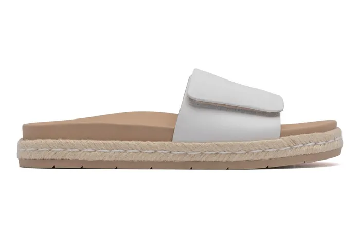 Women ABEO Footwear Sandals Isle Slide White Leather Women ABEO Footwear Sandals Isle Slide White Leather