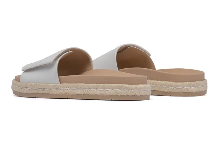 Women ABEO Footwear Sandals Isle Slide White Leather Women ABEO Footwear Sandals Isle Slide White Leather
