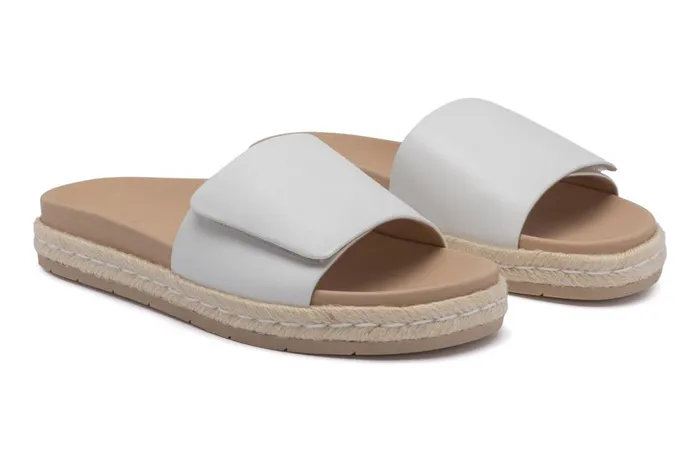 Women ABEO Footwear Sandals Isle Slide White Leather Women ABEO Footwear Sandals Isle Slide White Leather