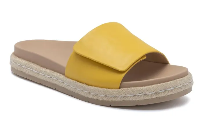 Women ABEO Footwear Sandals Isle Slide Yellow Leather