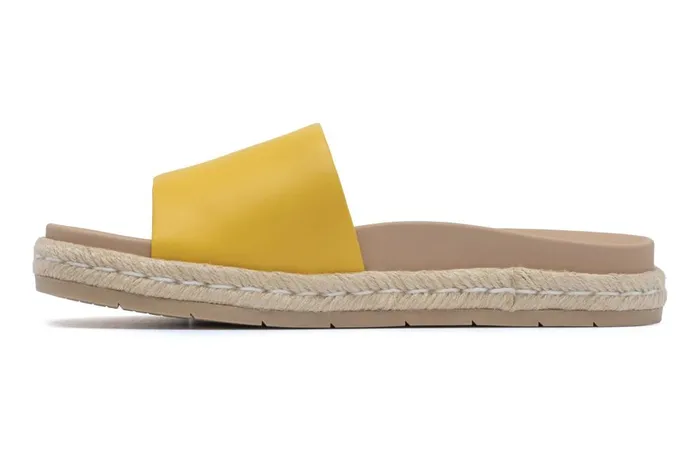 Women ABEO Footwear Sandals Isle Slide Yellow Leather Women ABEO Footwear Sandals Isle Slide Yellow Leather