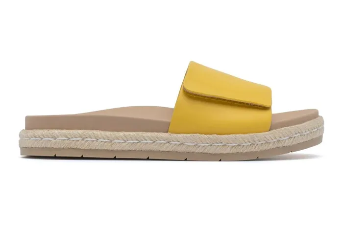 Women ABEO Footwear Sandals Isle Slide Yellow Leather Women ABEO Footwear Sandals Isle Slide Yellow Leather