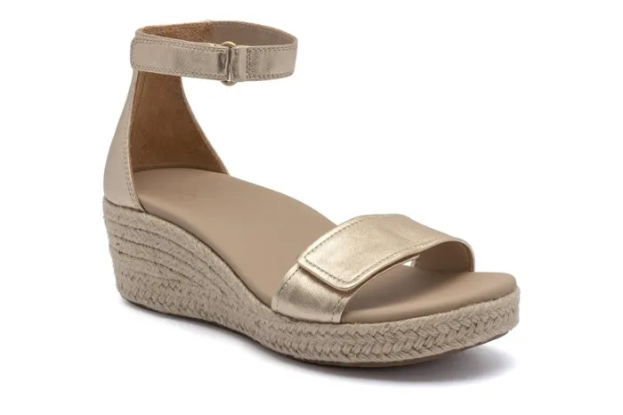 Women ABEO Footwear Sandals Riviera Ankle Sandal Light Gold Leather