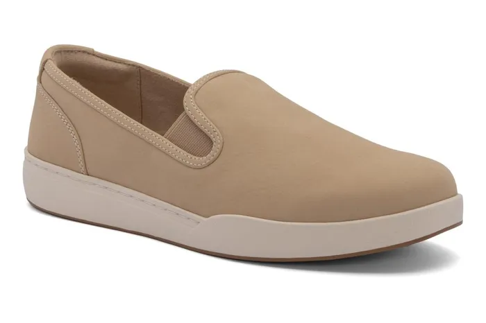 Women ABEO Footwear Sneakers Encore Slip On Tan Nubuck