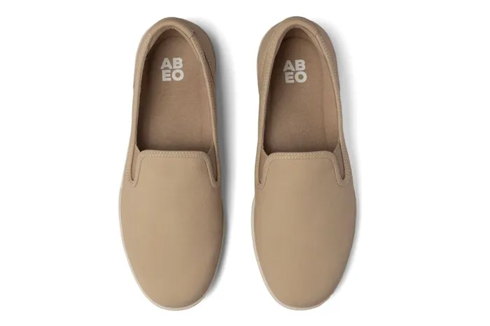 Women ABEO Footwear Sneakers Encore Slip On Tan Nubuck Women ABEO Footwear Sneakers Encore Slip On Tan Nubuck