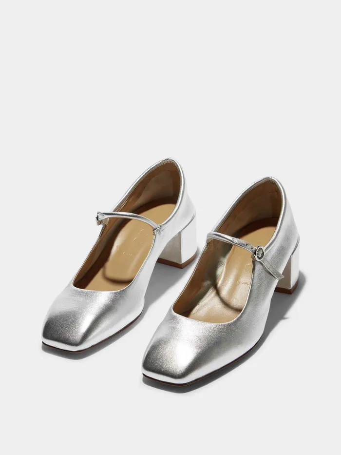 Women Aeyde ALINE Silver Mary Jane Pump Aeyde Pumps