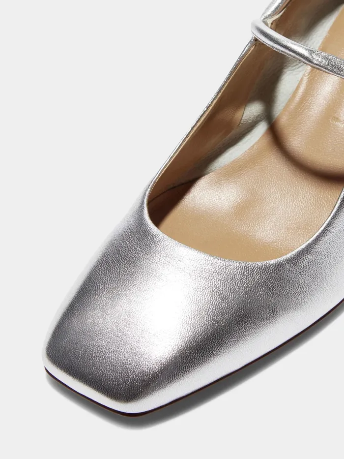Women Aeyde ALINE Silver Mary Jane Pump Aeyde Pumps