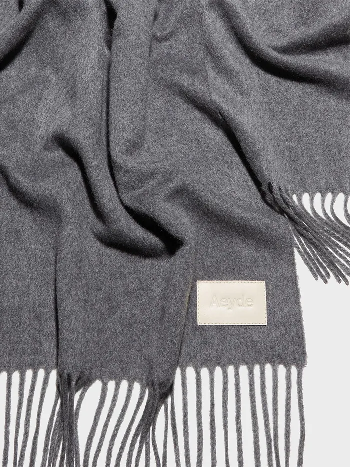 Women Aeyde BELA Grey Cashmere Scarf Aeyde Scarves
