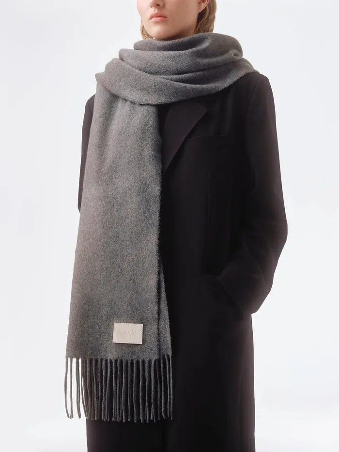 Women Aeyde BELA Grey Cashmere Scarf Aeyde Scarves