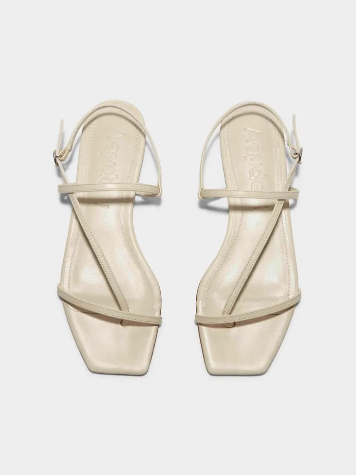 Women Aeyde ELLA Creamy Leather Flat Sandal Aeyde Flat Sandals