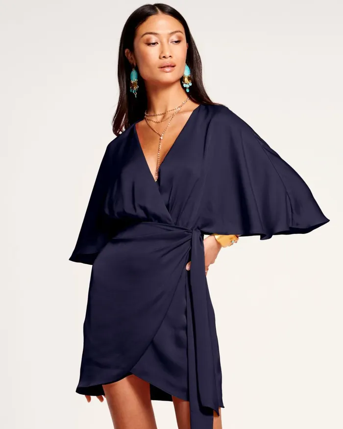 Women Alexis Wrap Mini Dress Navy Ramy Brook Dresses Women Alexis Wrap Mini Dress Navy Ramy Brook Dresses