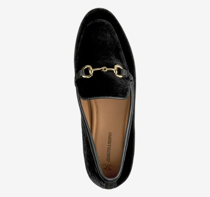 Women Ali Bit Loafer Black Velvet JohnstonandMurphy Mules and Loafers Women Ali Bit Loafer Black Velvet JohnstonandMurphy Mules and Loafers