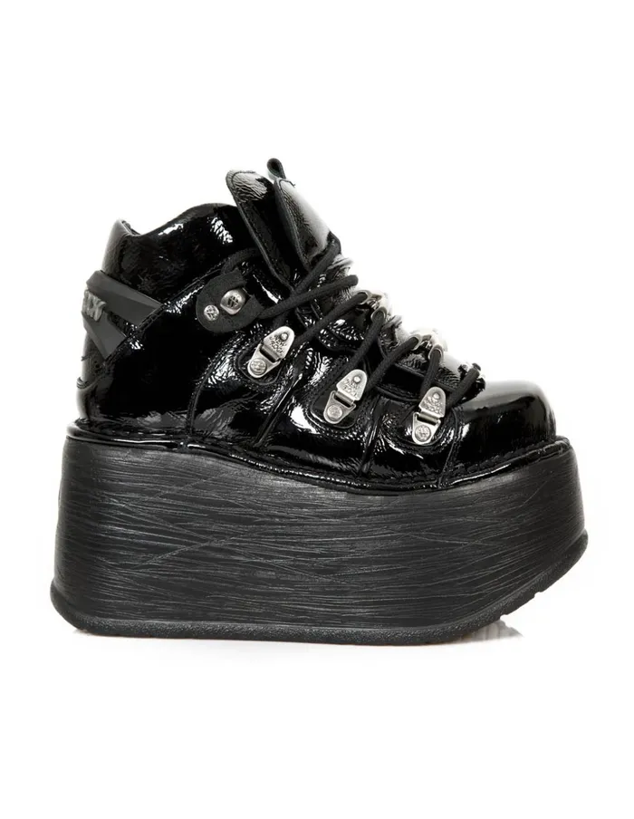 Women Ankle Boot Black New With Laces MTank006cC7 New Rock Platform Women Ankle Boot Black New With Laces MTank006cC7 New Rock Platform