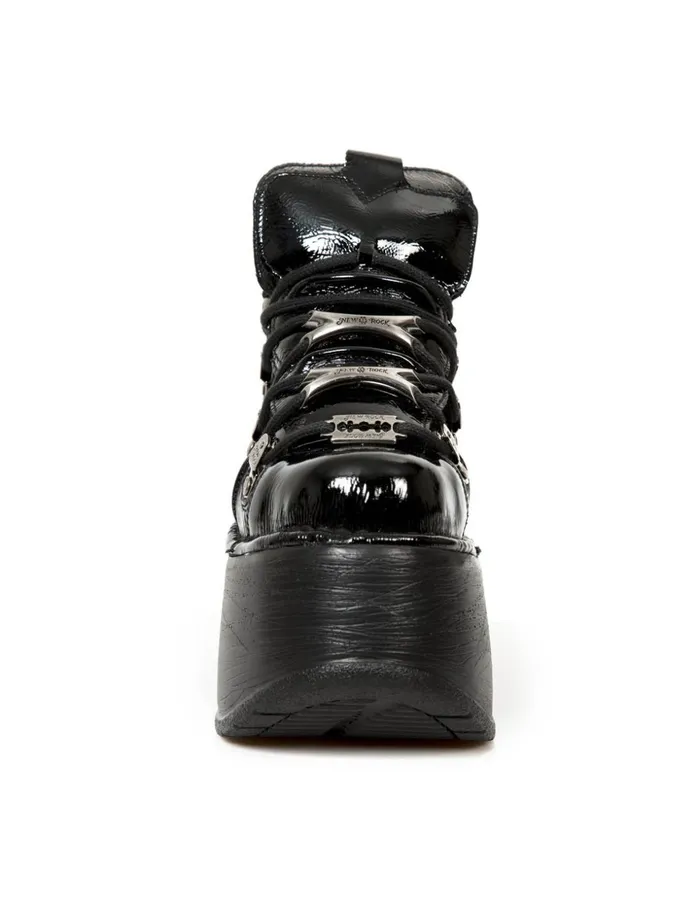 Women Ankle Boot Black New With Laces MTank006cC7 New Rock Platform Women Ankle Boot Black New With Laces MTank006cC7 New Rock Platform