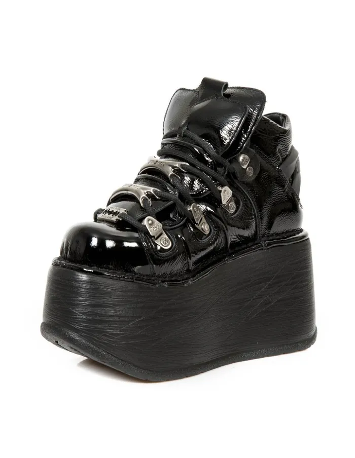 Women Ankle Boot Black New With Laces MTank006cC7 New Rock Platform Women Ankle Boot Black New With Laces MTank006cC7 New Rock Platform