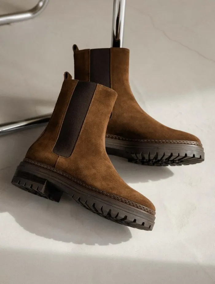 Women Ankle Boots Bobbies Clover Rockies Brown