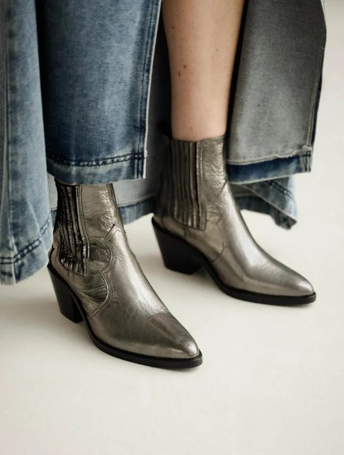 Women Ankle Boots Bobbies Dakota Cosmic Silver