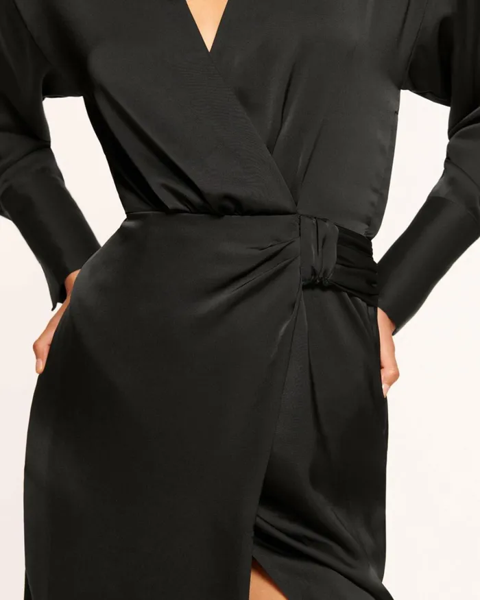 Women Aurora VNeck Wrap Dress Black Ramy Brook Dresses Women Aurora VNeck Wrap Dress Black Ramy Brook Dresses