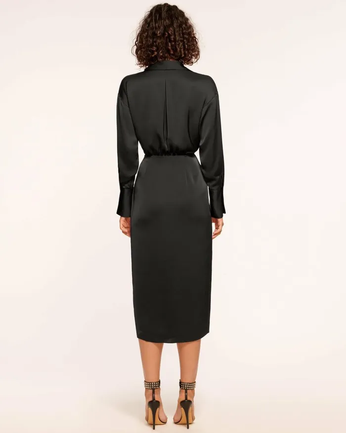 Women Aurora VNeck Wrap Dress Black Ramy Brook Dresses Women Aurora VNeck Wrap Dress Black Ramy Brook Dresses