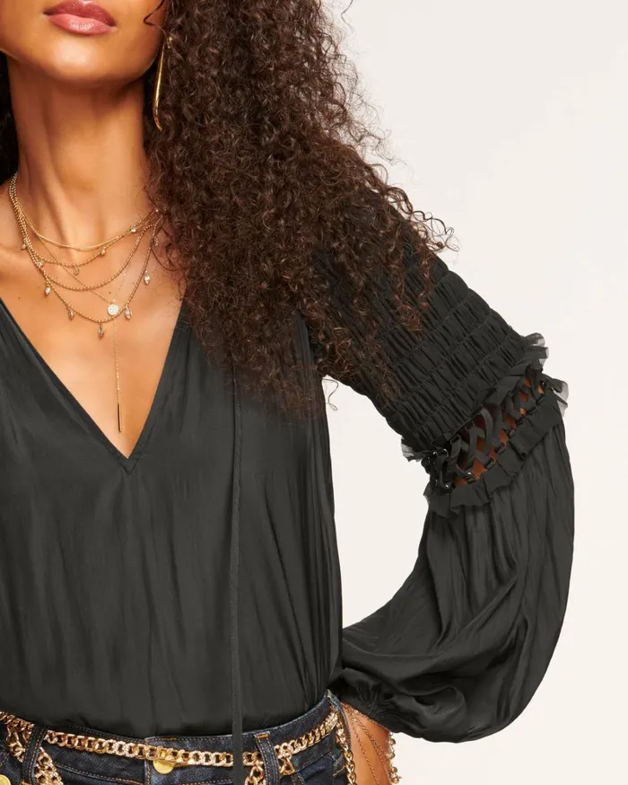 Women Ayla Embellished Blouse Black Ramy Brook Tops Women Ayla Embellished Blouse Black Ramy Brook Tops